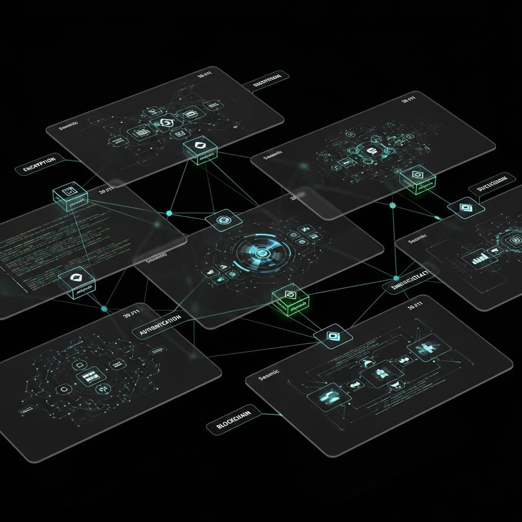 Blockchain anchoring AI outputs diagram